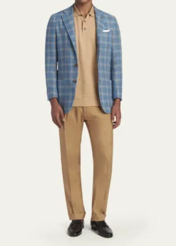 KitonMen's Cashmere-Blend Straight Leg Pleated Trousers