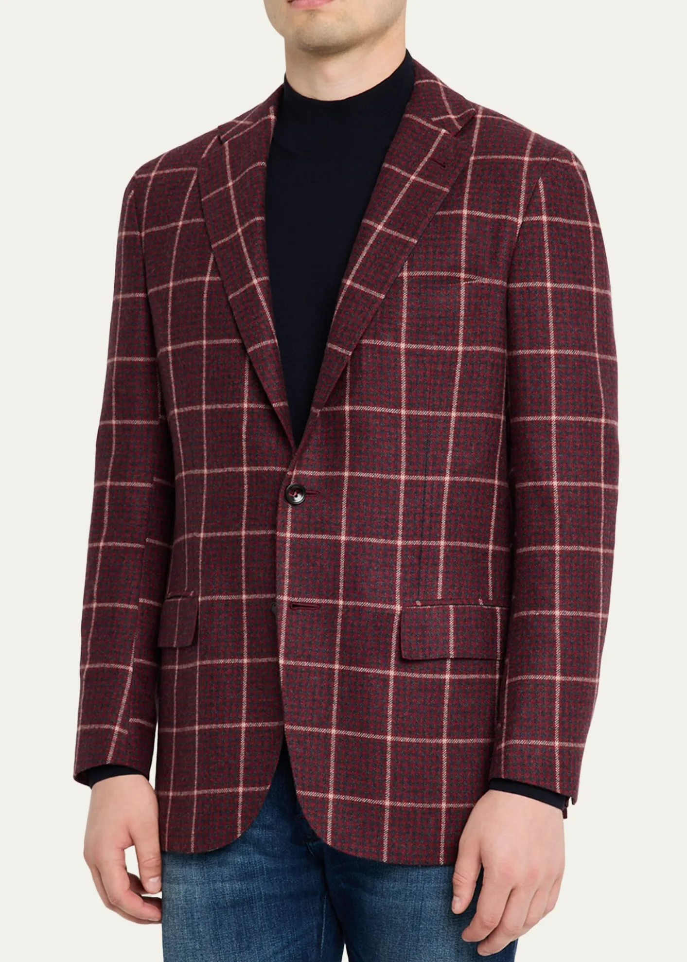 KitonMen's Cashmere Check Sport Coat