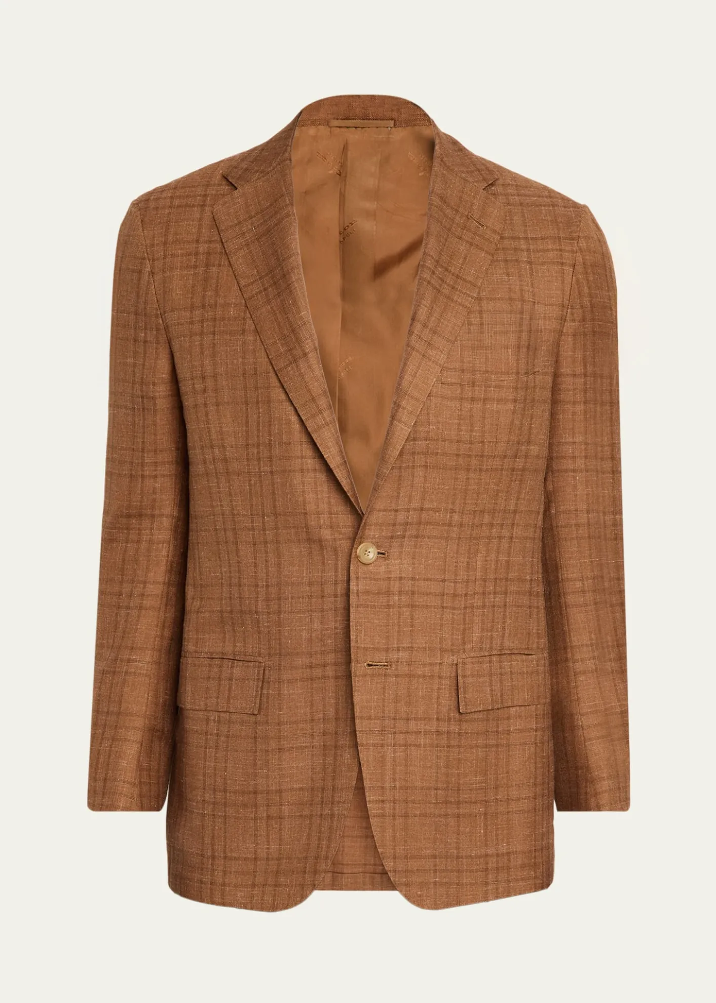 KitonMen's Cashmere Linen Plaid Sport Coat