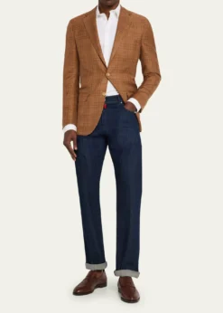 KitonMen's Cashmere Linen Plaid Sport Coat