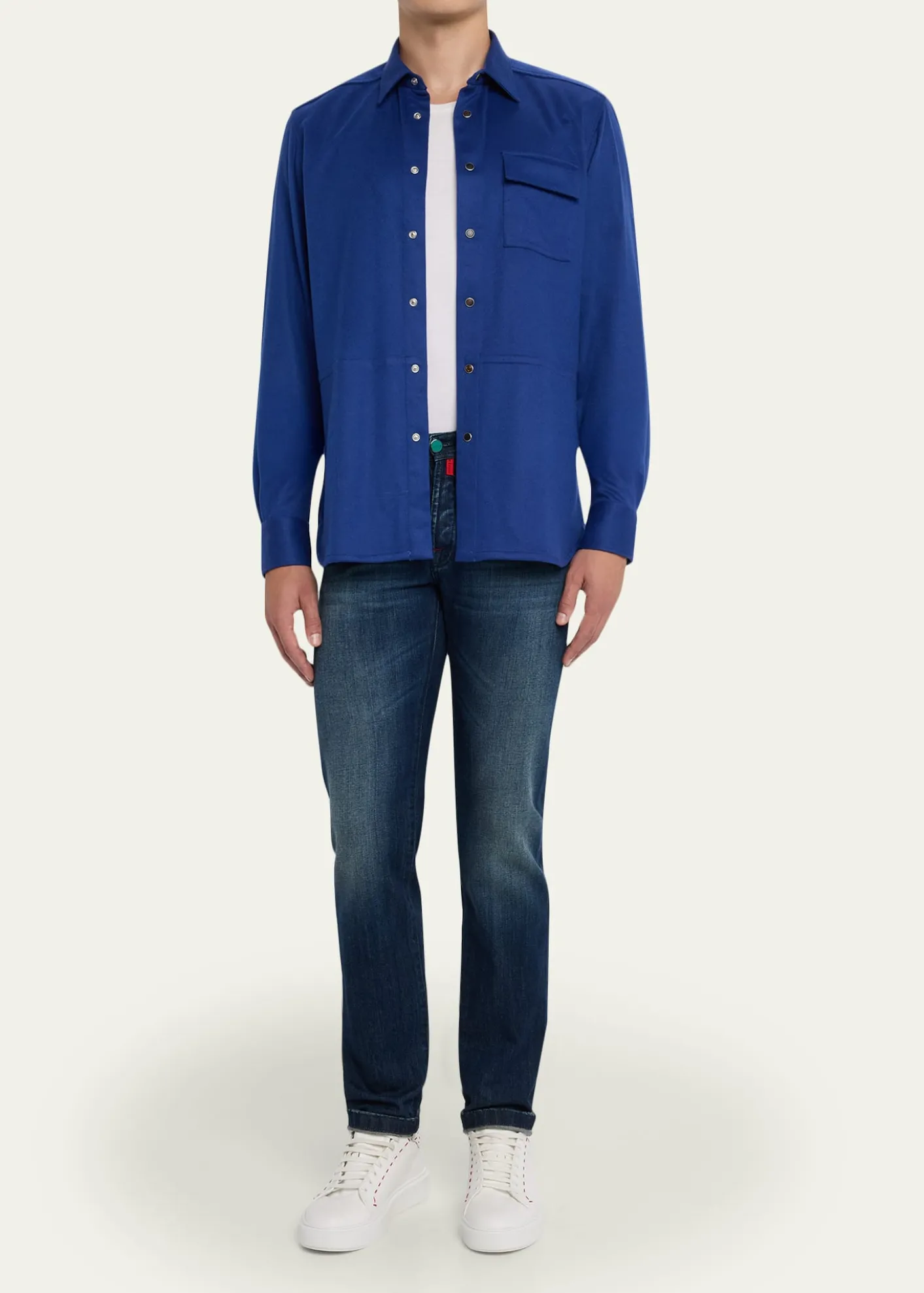 KitonMen's Cashmere Side-Pocket Overshirt