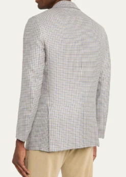 KitonMen's Cashmere, Silk and Linen Houndstooth Check Sport Coat