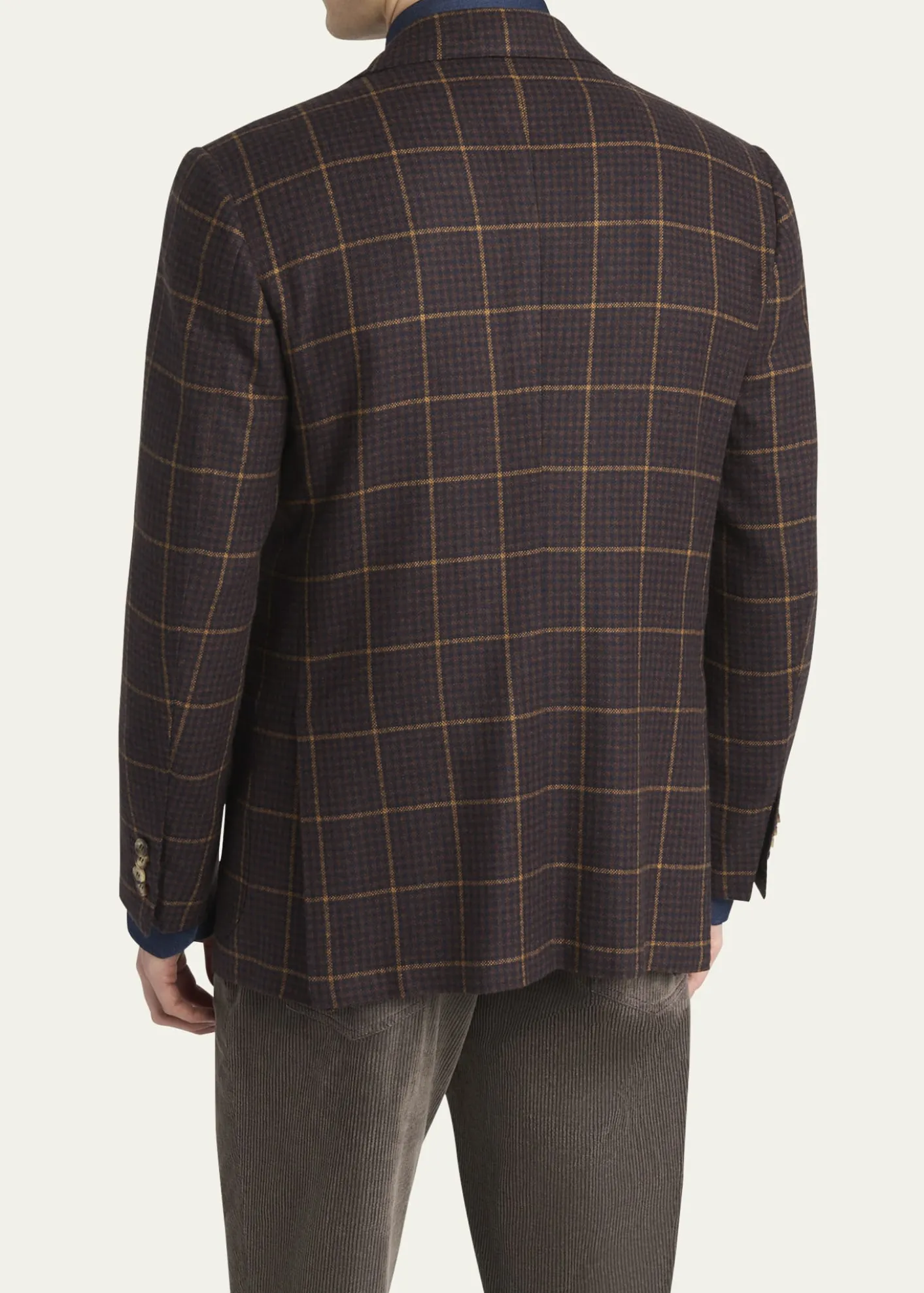 KitonMen's Cashmere Windowpane Check Single-Breasted Sport Coat