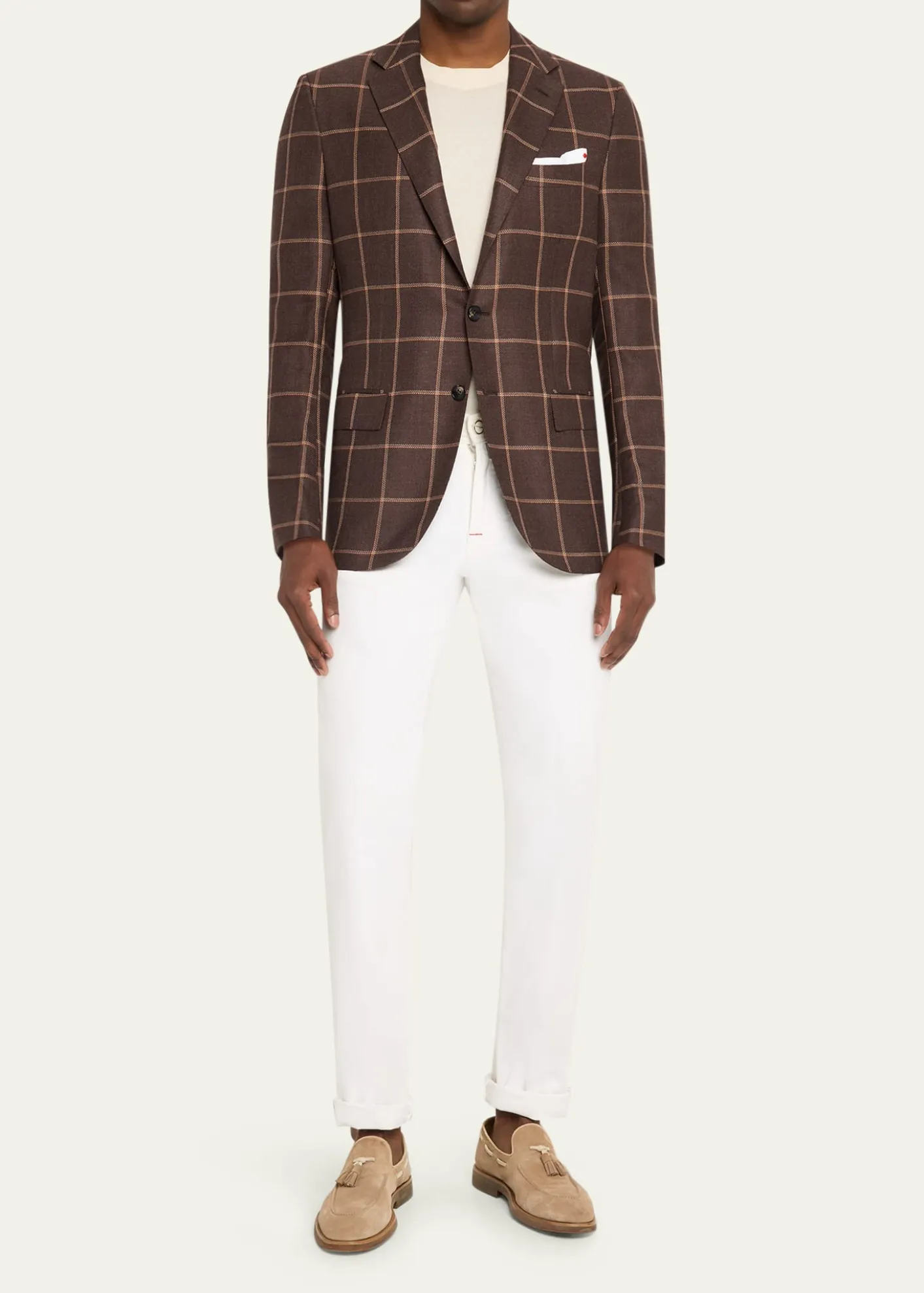 KitonMen's Cashmere Windowpane Single-Breasted Sport Coat