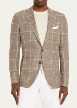 KitonMen's Cashmere, Wool and Silk Windowpane Sport Coat