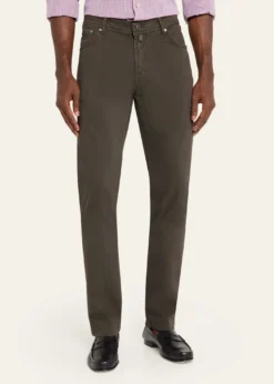 KitonMen's Cotton and Cashmere Stretch Slim Straight Five-Pocket Pants