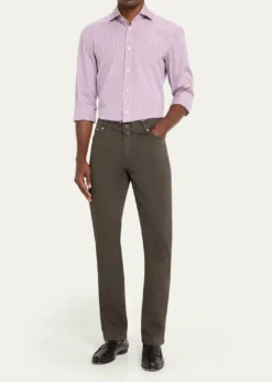 KitonMen's Cotton and Cashmere Stretch Slim Straight Five-Pocket Pants