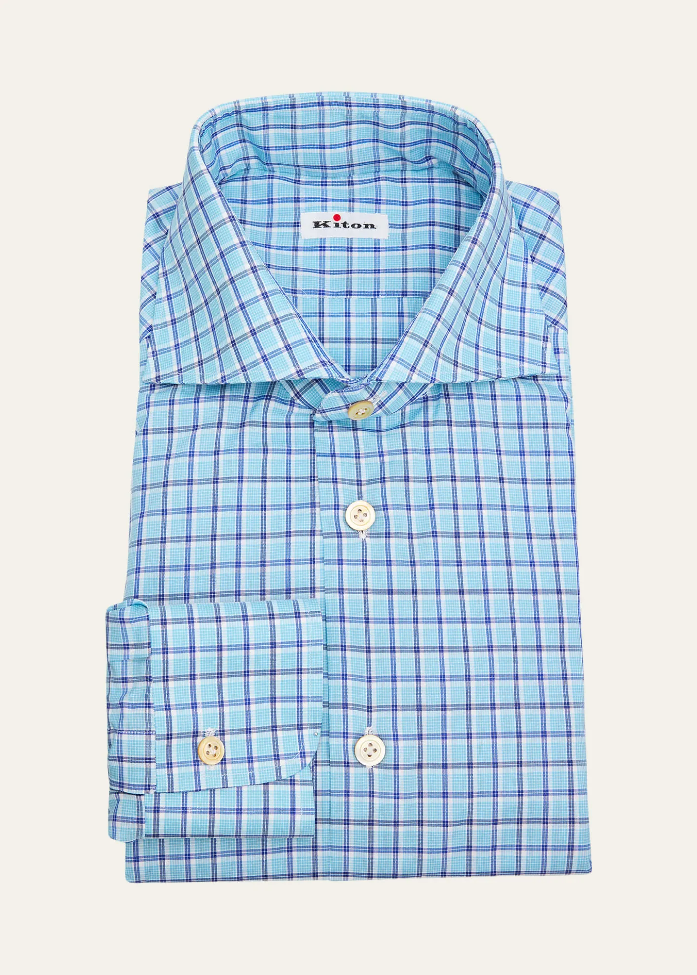 KitonMen's Cotton Check Classic-Fit Dress Shirt