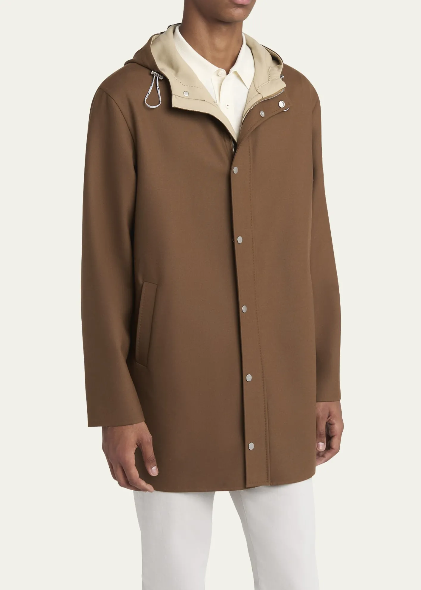 KitonMen's Cotton Hooded Overcoat