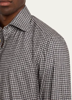 KitonMen's Cotton Houndstooth Classic-Fit Sport Shirt