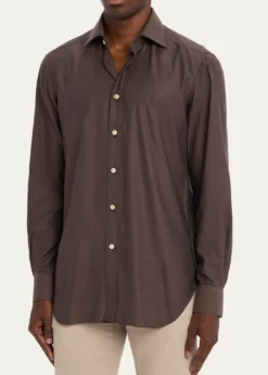 KitonMen's Cotton Micro-Herringbone Sport Shirt