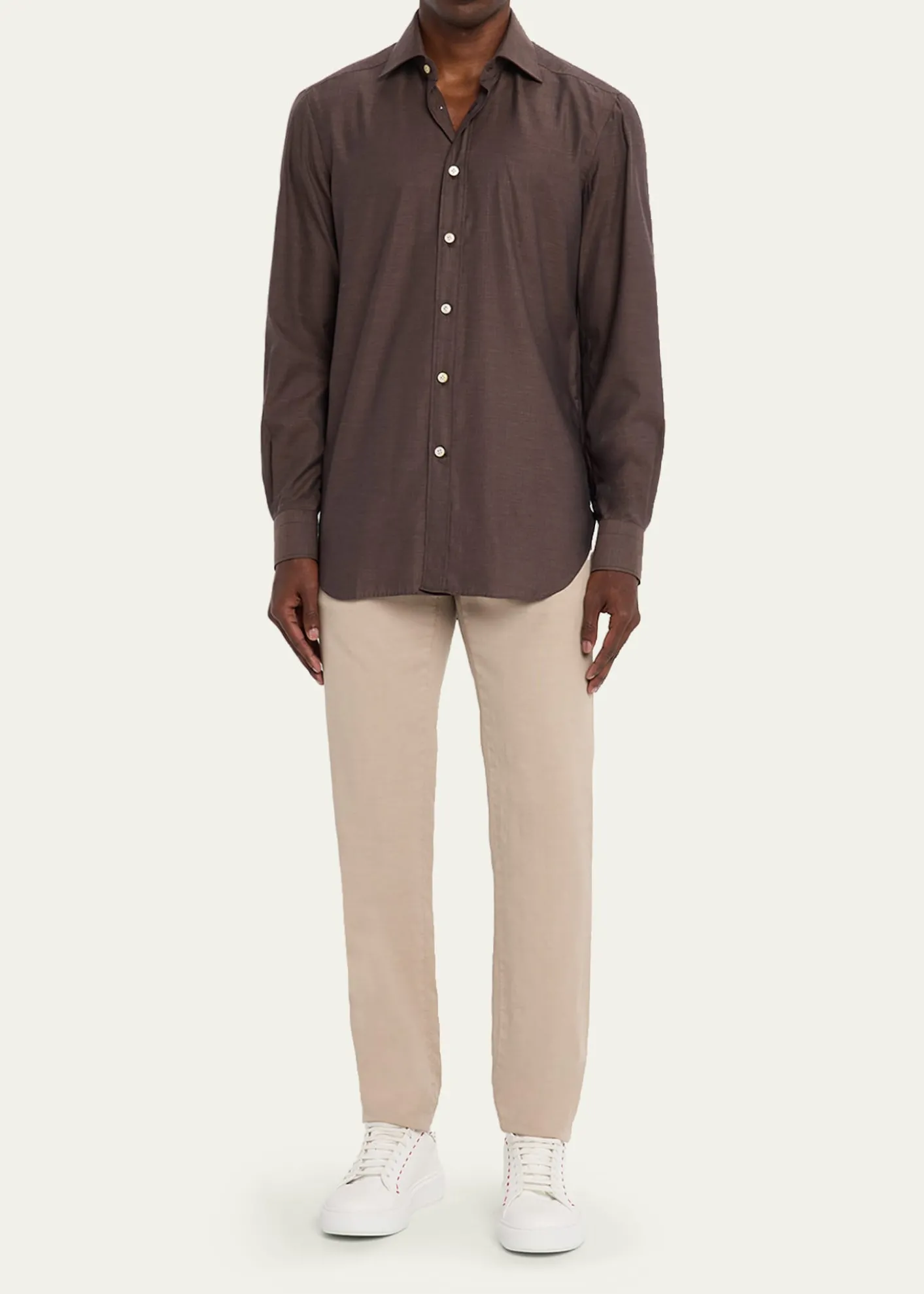 KitonMen's Cotton Micro-Herringbone Sport Shirt