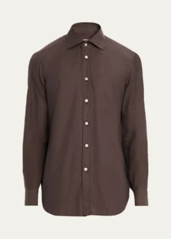 KitonMen's Cotton Micro-Herringbone Sport Shirt