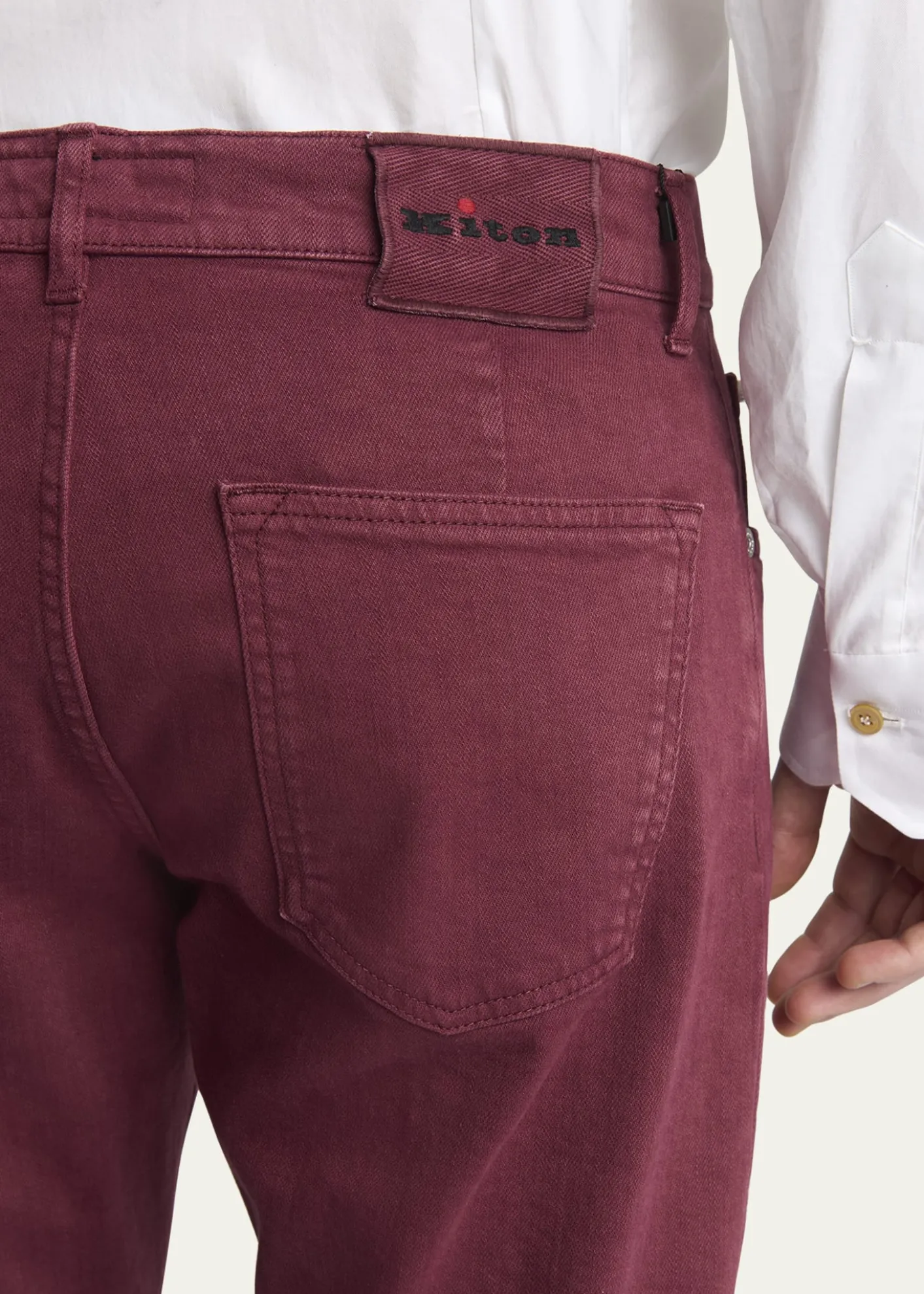 KitonMen's Cotton Stretch Slim Five-Pocket Pants