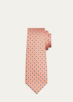 KitonMen's Geometric Abstract Silk 7-Fold Tie