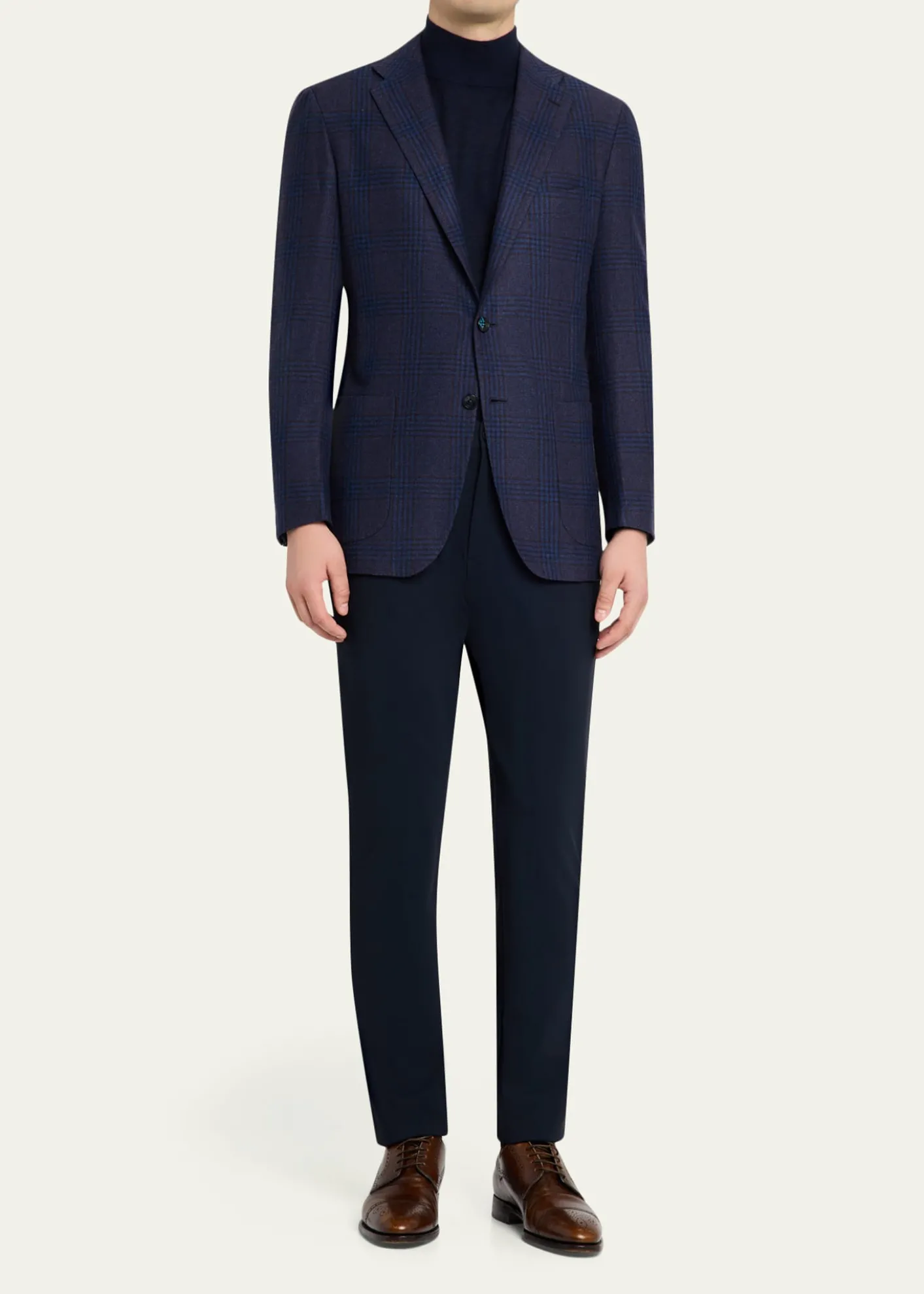 KitonMen's Glen Plaid Cashmere Sport Coat