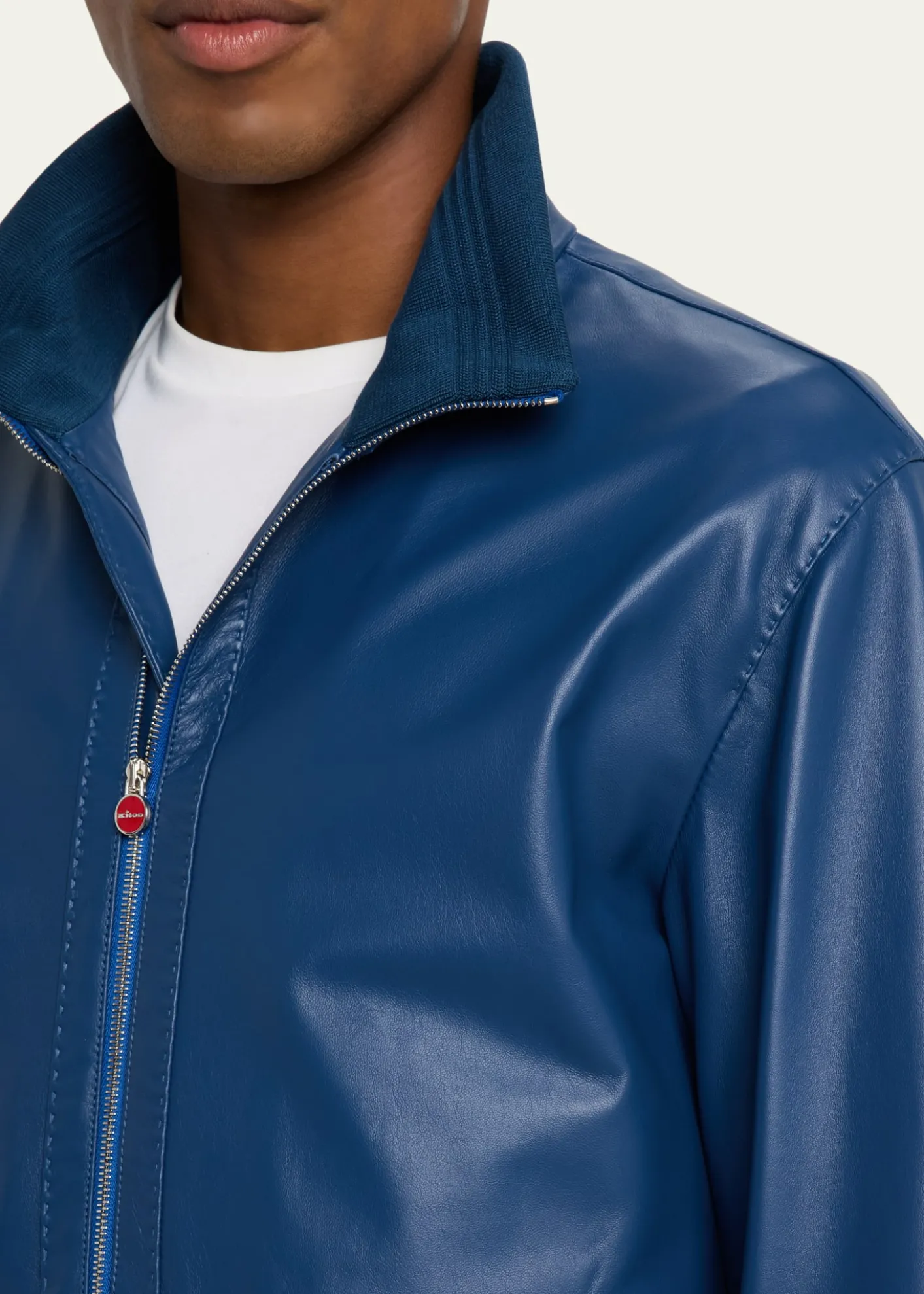 KitonMen's Leather Full-Zip Bomber Jacket