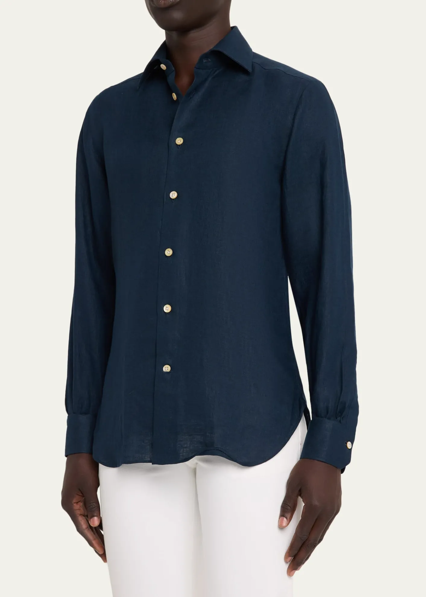 KitonMen's Linen Button-Down Shirt