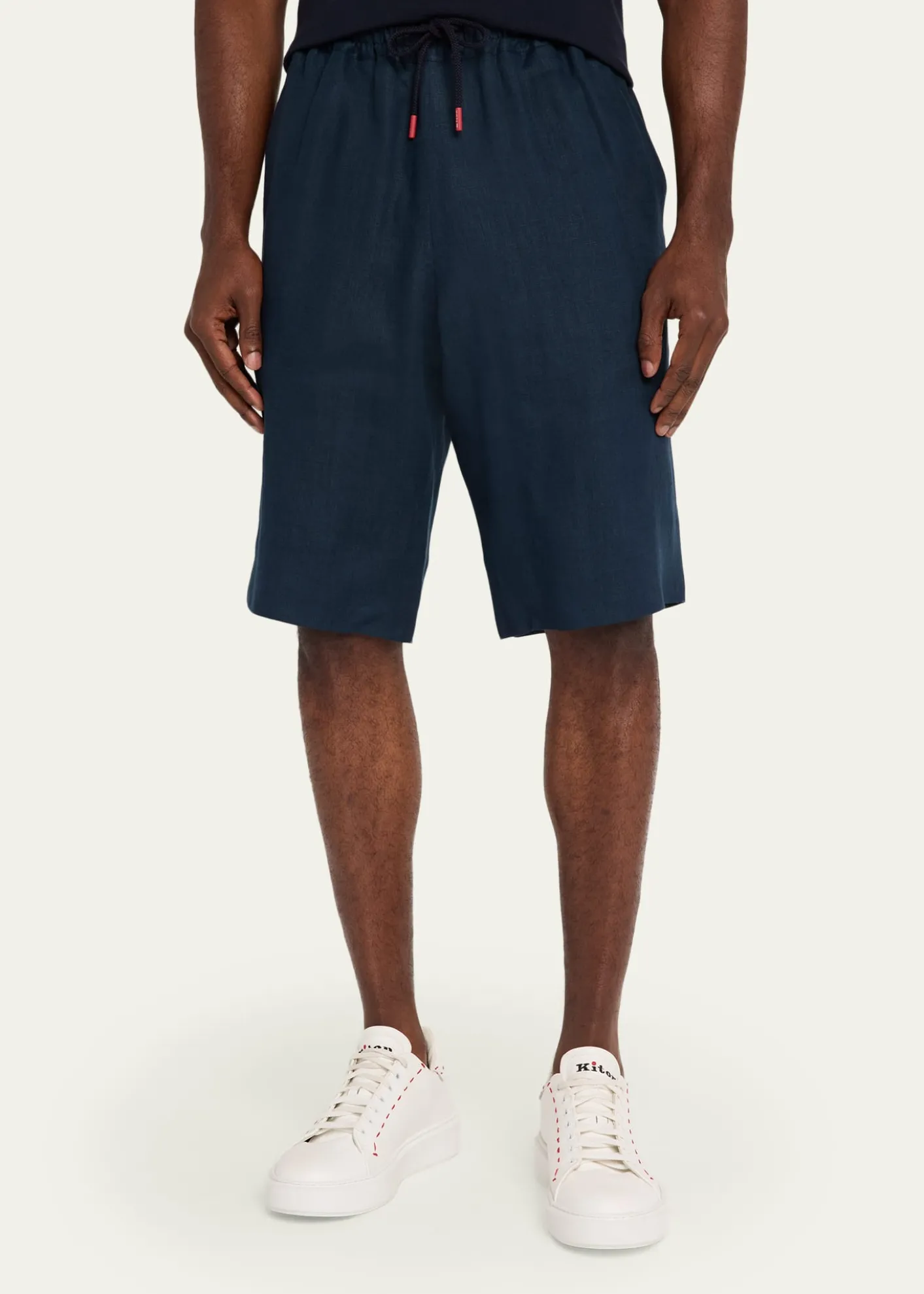 KitonMen's Linen Drawstring Shorts