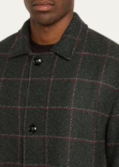 KitonMen's Loden Cashmere Windowpane Car Coat