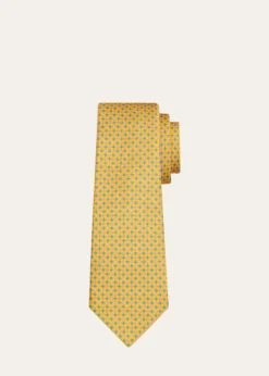 KitonMen's Micro-Geometric Silk 7-Fold Tie
