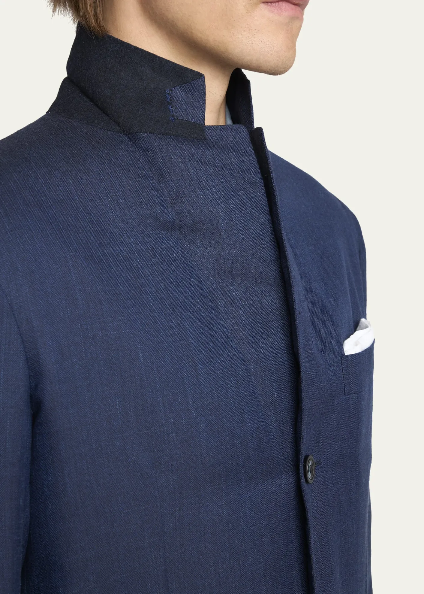 KitonMen's Micro-Herringbone Single-Breasted Sport Coat