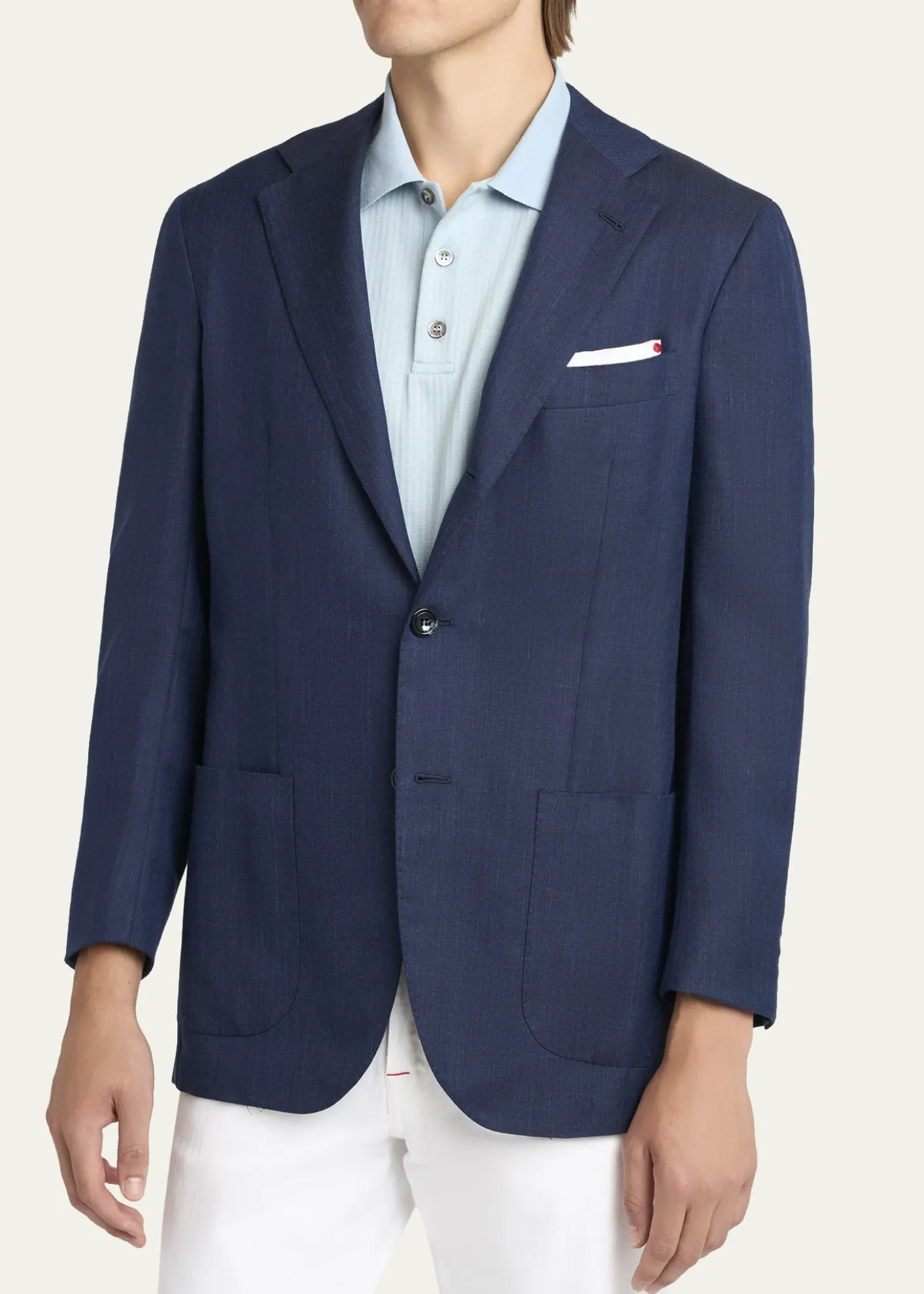 KitonMen's Micro-Herringbone Single-Breasted Sport Coat