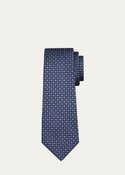 KitonMen's Micro-Medallion Silk 7-Fold Tie