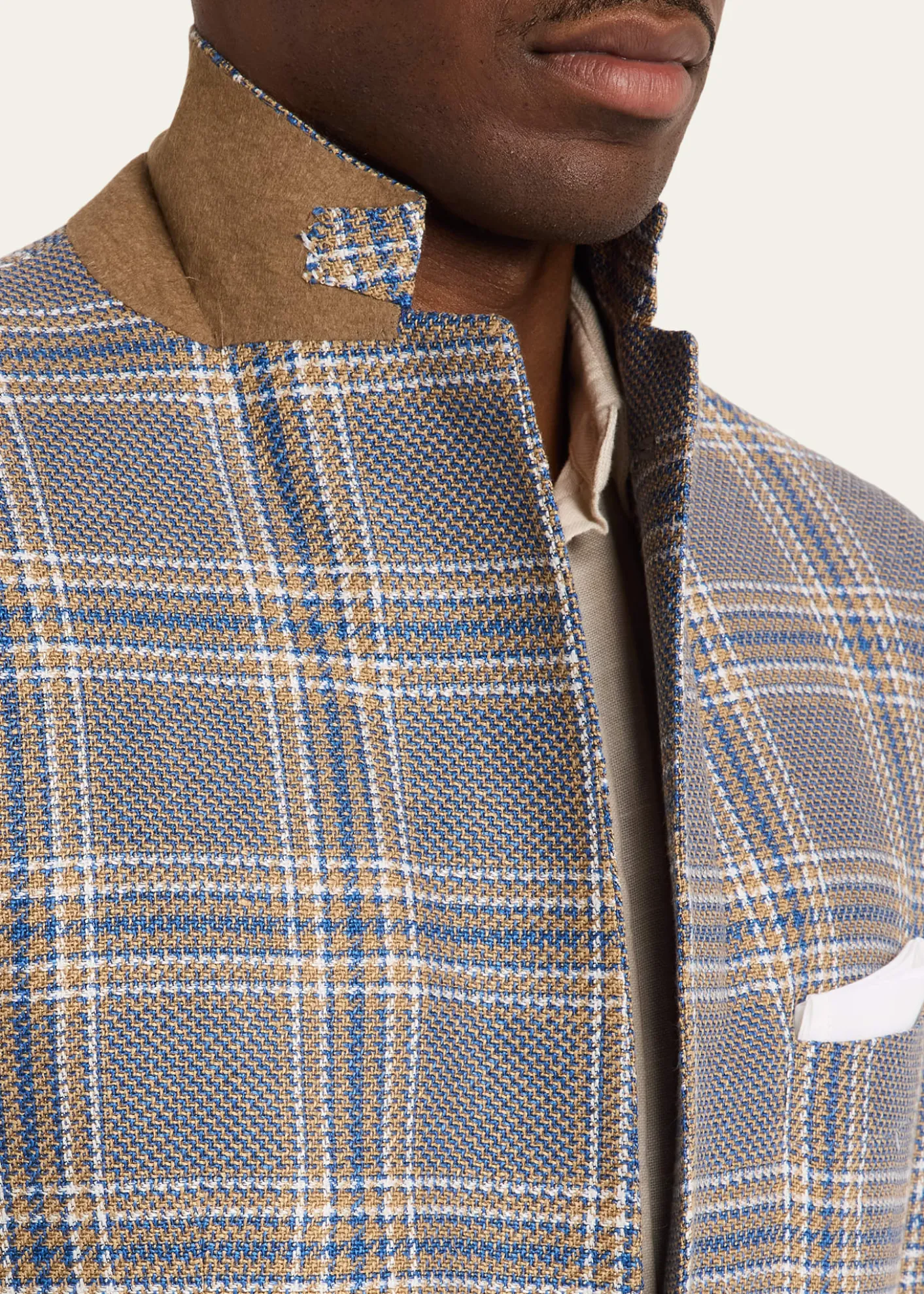 KitonMen's Plaid Cashmere and Linen Single-Breasted Sport Coat
