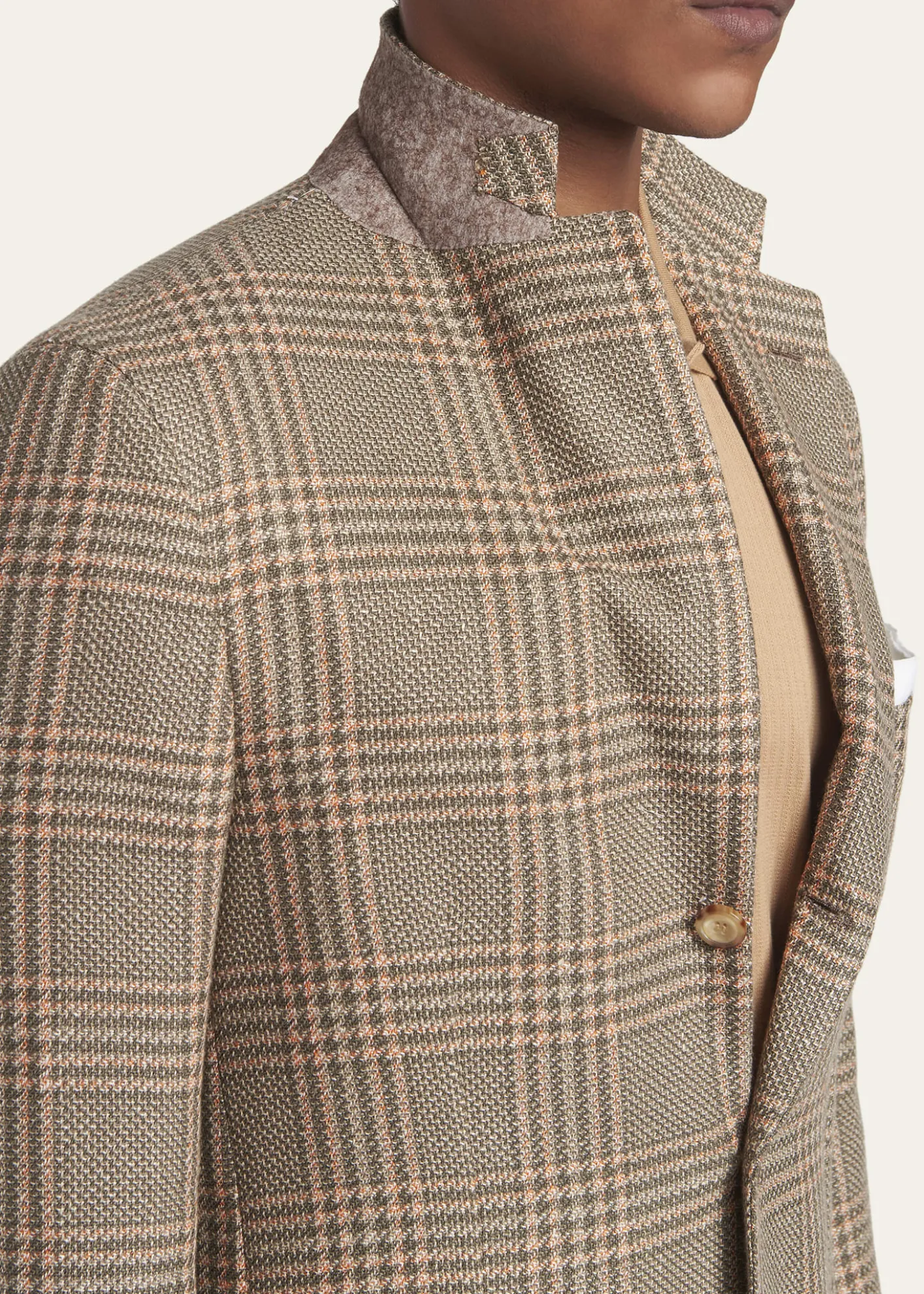 KitonMen's Prince of Wales Cashmere and Linen Sport Coat