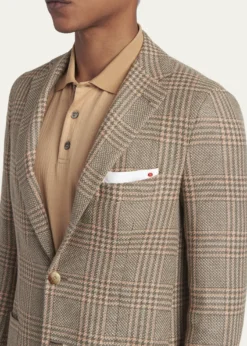 KitonMen's Prince of Wales Cashmere and Linen Sport Coat