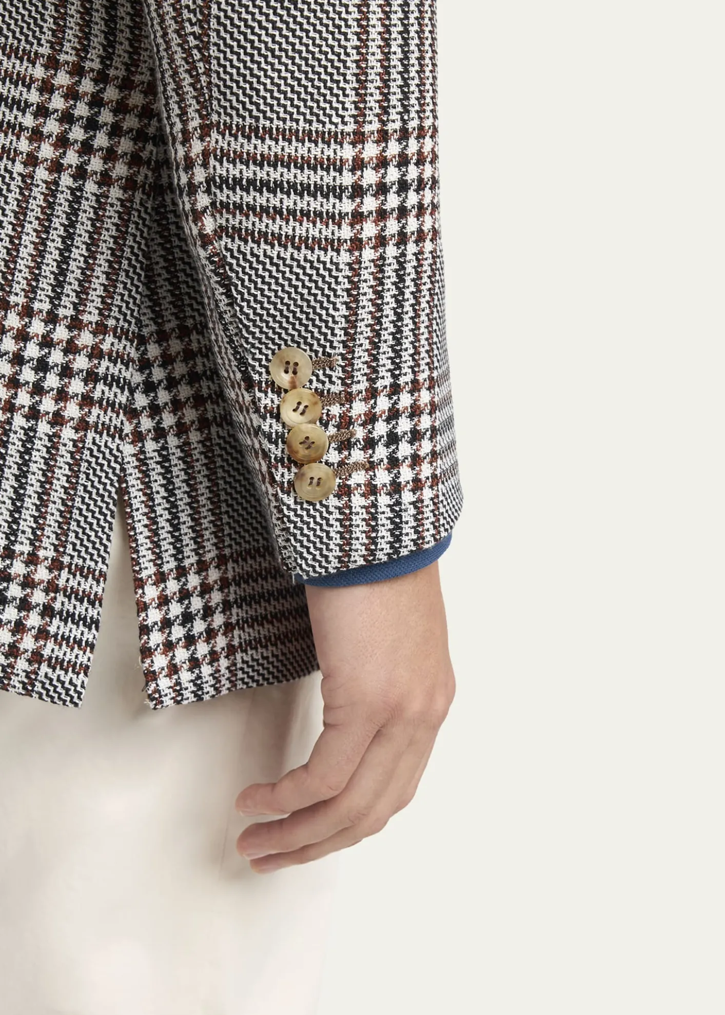 KitonMen's Prince of Wales Cashmere and Linen Sport Coat