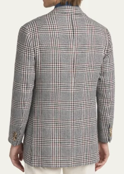 KitonMen's Prince of Wales Cashmere and Linen Sport Coat