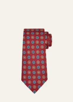 KitonMen's Rust Medallion Silk Tie