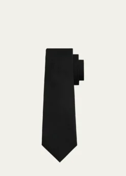 KitonMen's Silk 7-Fold Tie, Black
