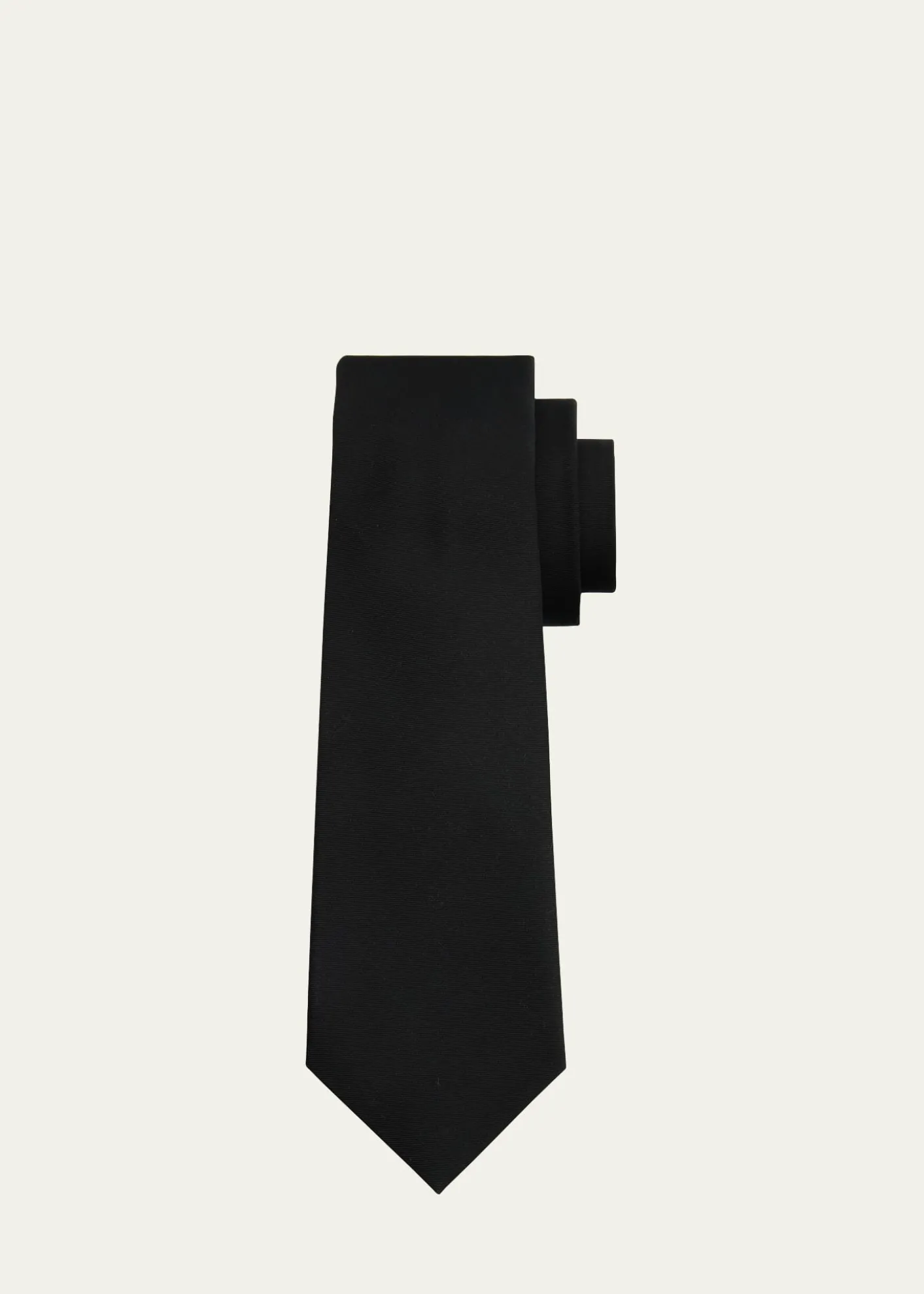 KitonMen's Silk 7-Fold Tie, Black