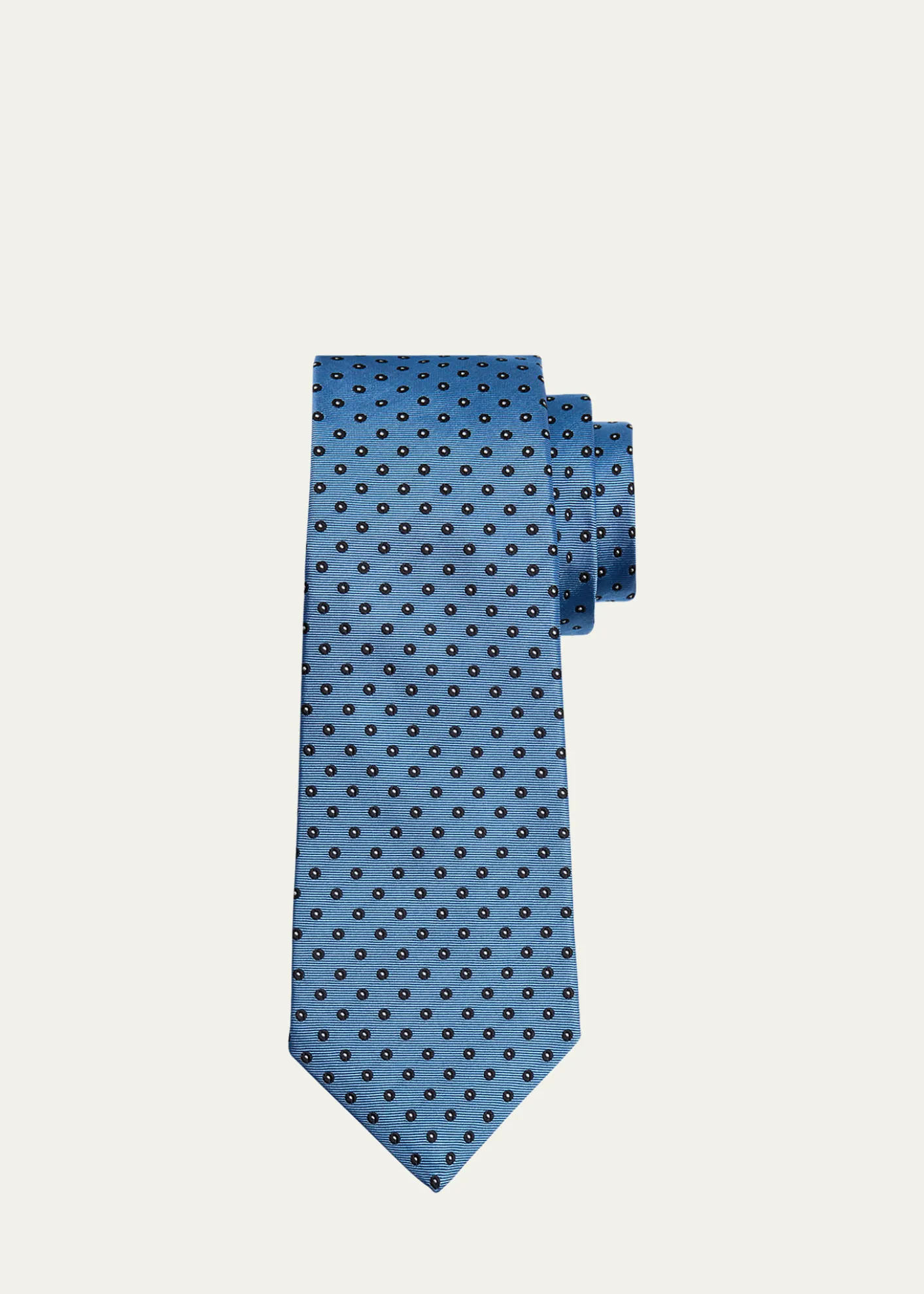 KitonMen's Silk Polka Dot Jacquard Seven-Fold Tie
