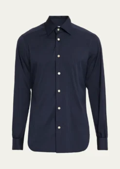 KitonMen's Solid Cotton Sport Shirt