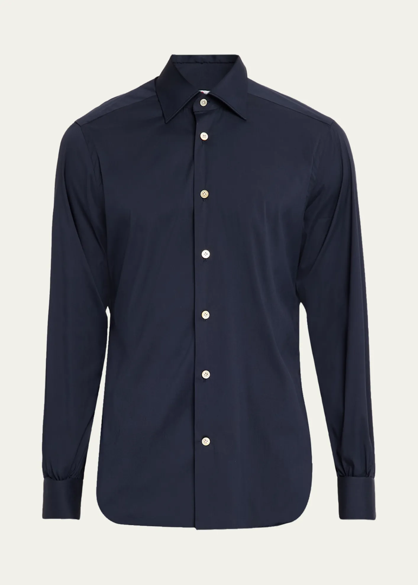 KitonMen's Solid Cotton Sport Shirt