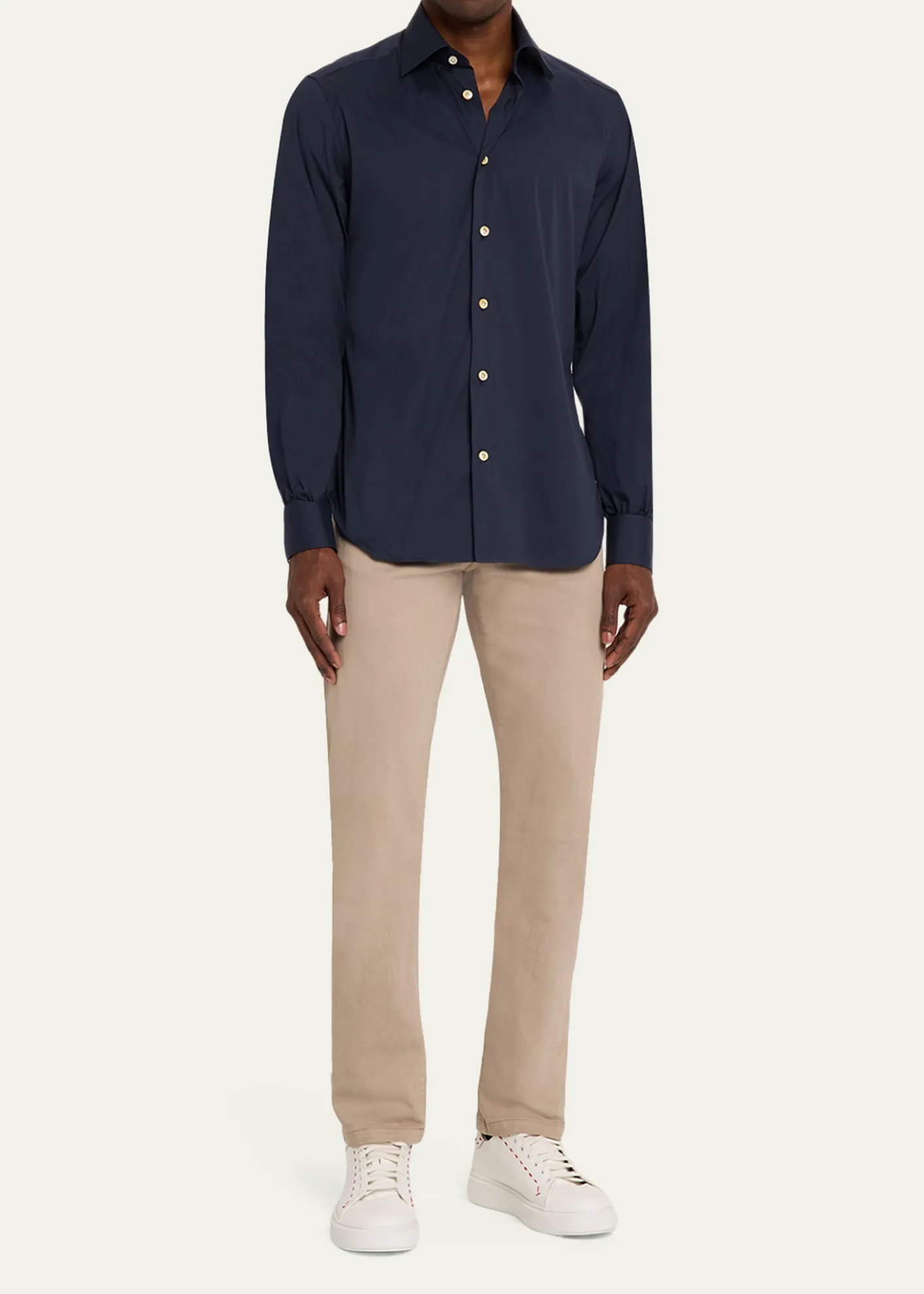 KitonMen's Solid Cotton Sport Shirt