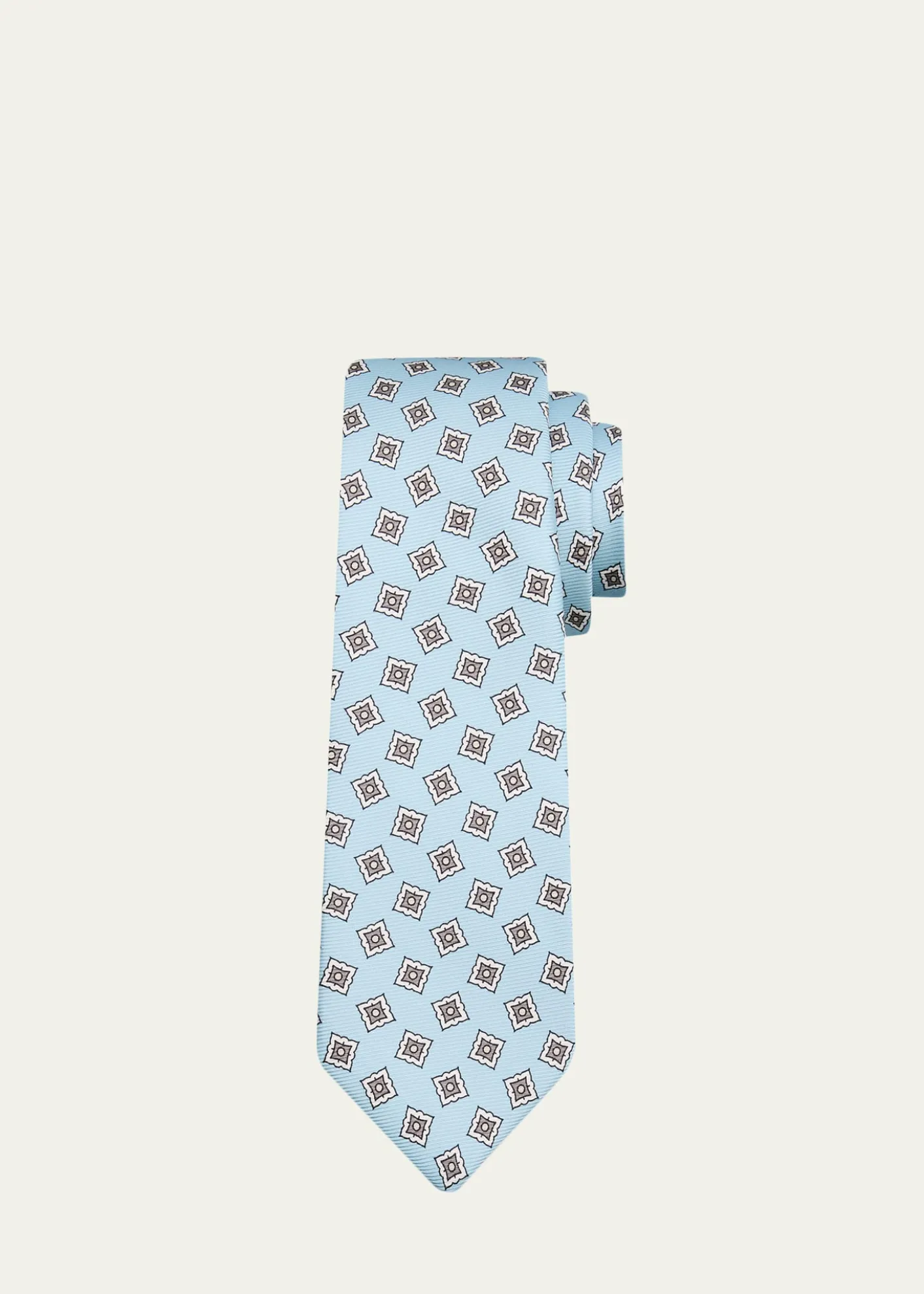 KitonMen's Square Medallion Silk 7-Fold Tie