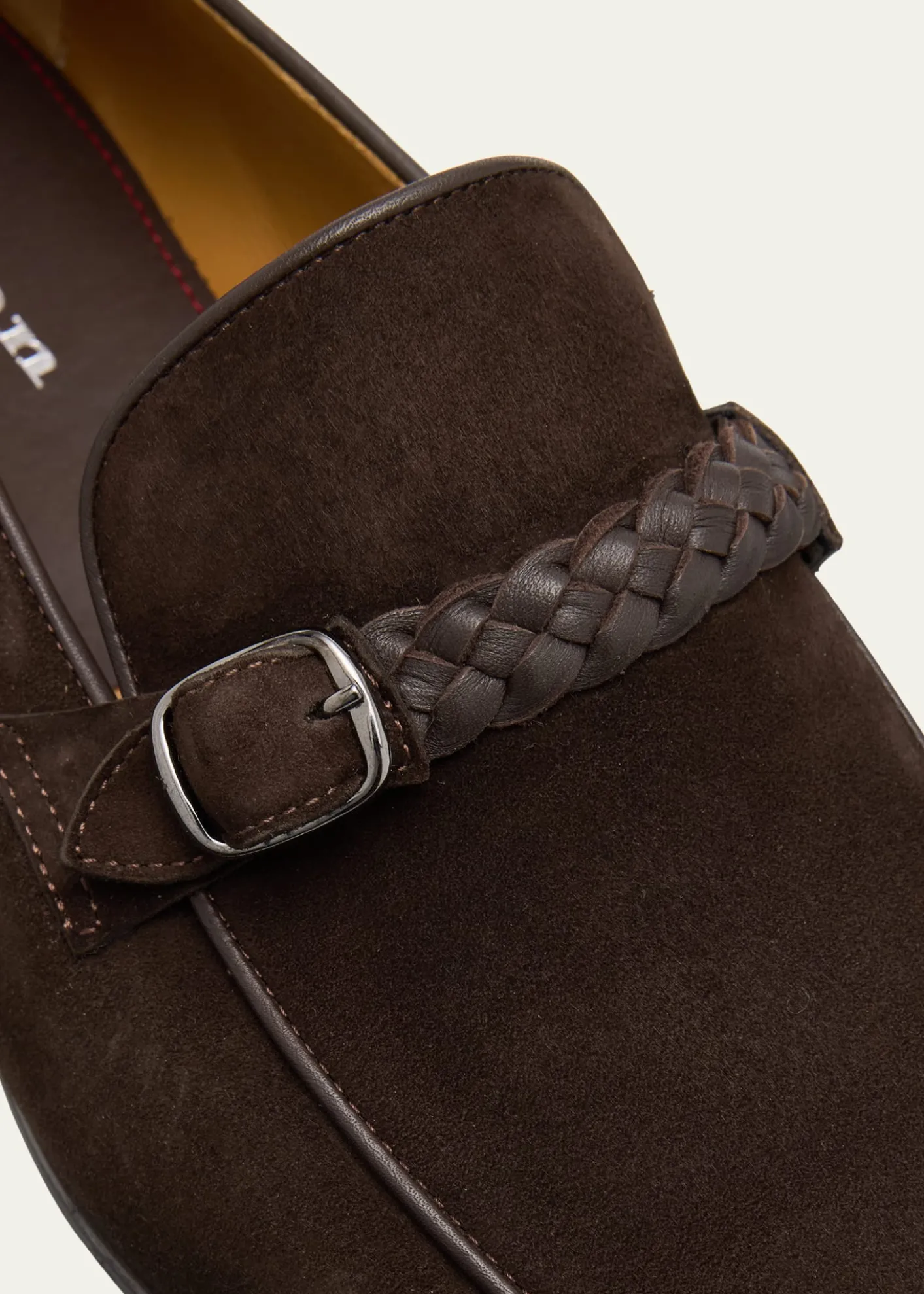 KitonMen's Suede Braided Leather-Bit Loafers