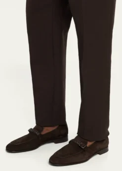 KitonMen's Suede Braided Leather-Bit Loafers