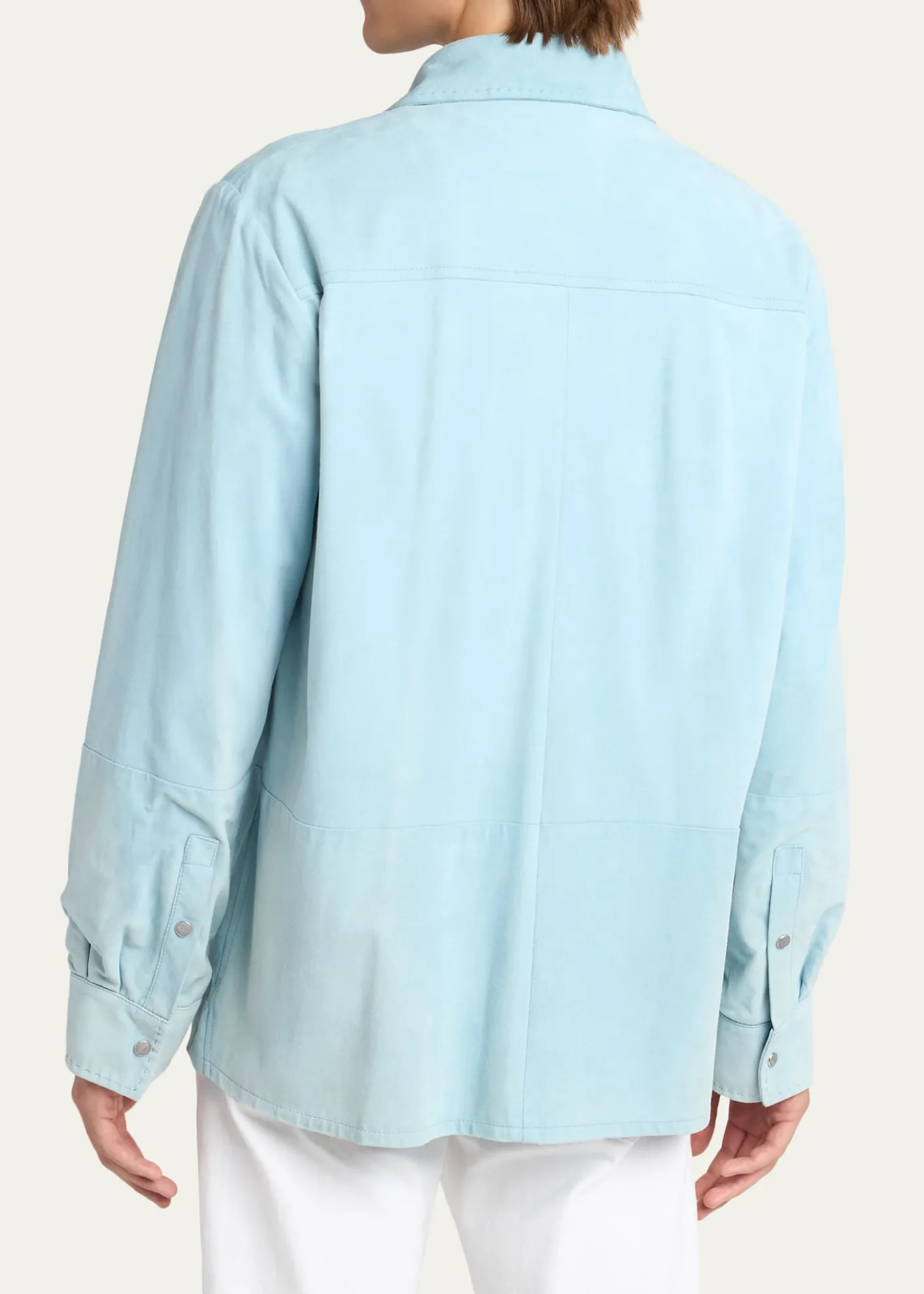KitonMen's Suede Snap-Front Shirt