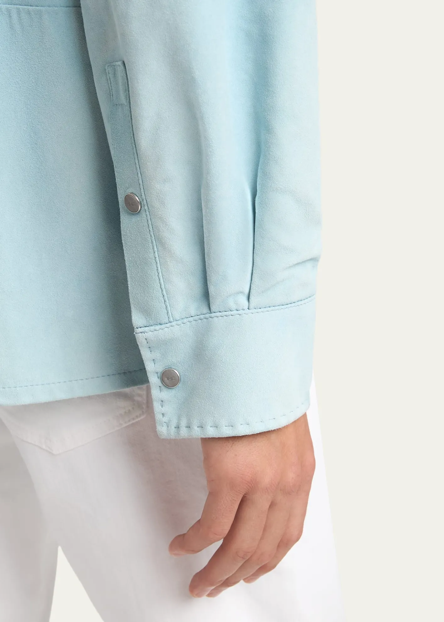 KitonMen's Suede Snap-Front Shirt