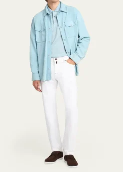 KitonMen's Suede Snap-Front Shirt