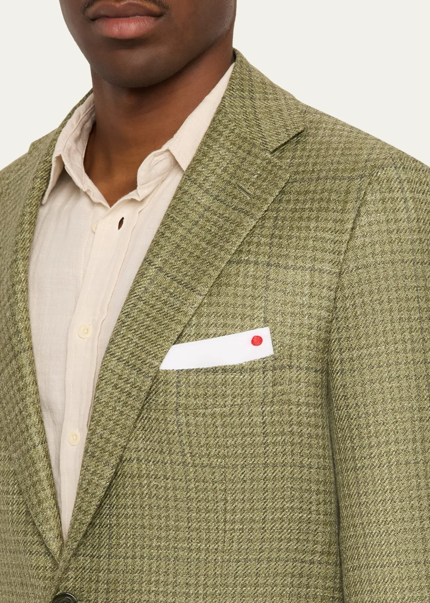 KitonMen's Tonal Plaid Wool-Blend Single-Breasted Sport Coat