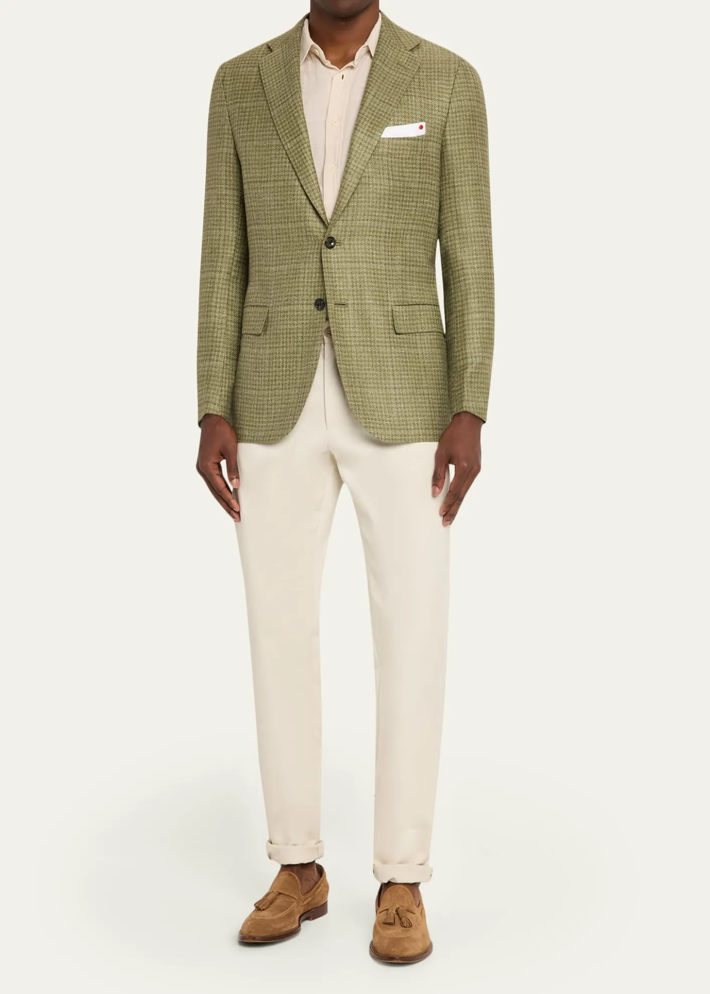 KitonMen's Tonal Plaid Wool-Blend Single-Breasted Sport Coat