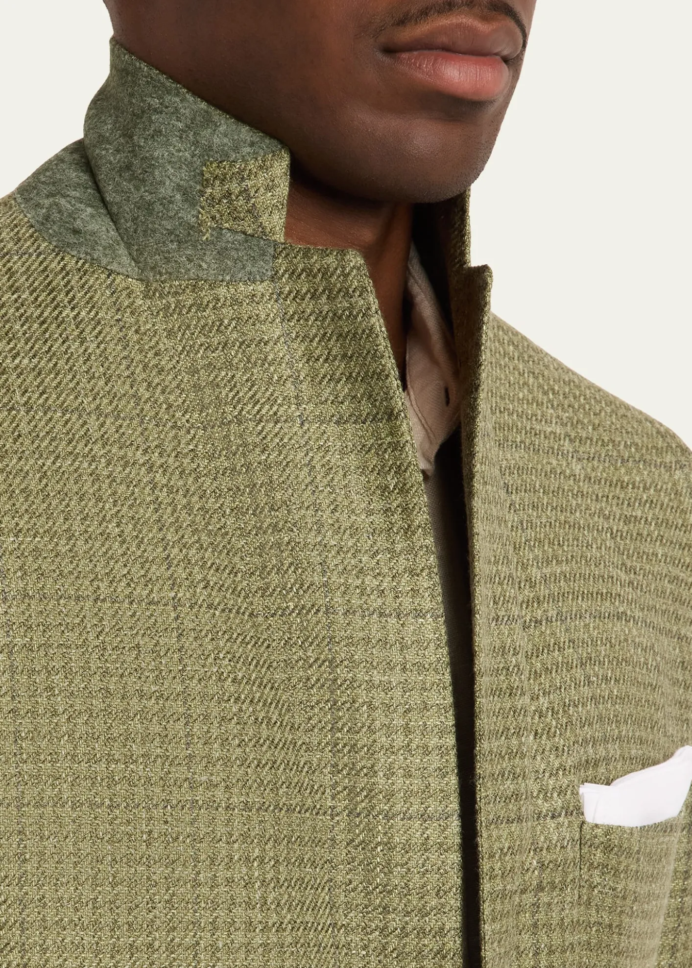 KitonMen's Tonal Plaid Wool-Blend Single-Breasted Sport Coat