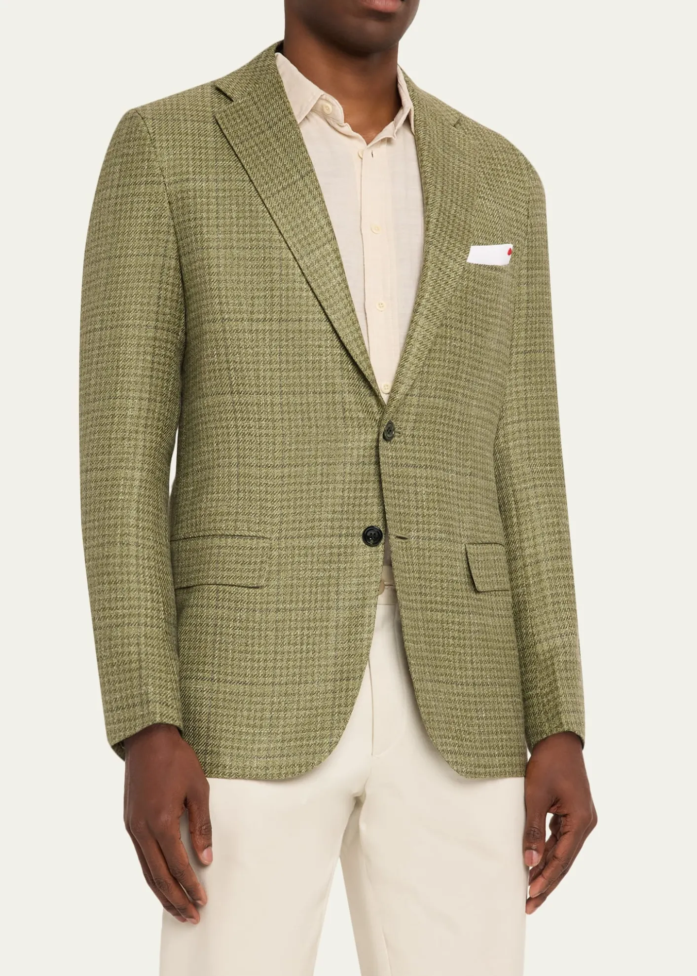 KitonMen's Tonal Plaid Wool-Blend Single-Breasted Sport Coat